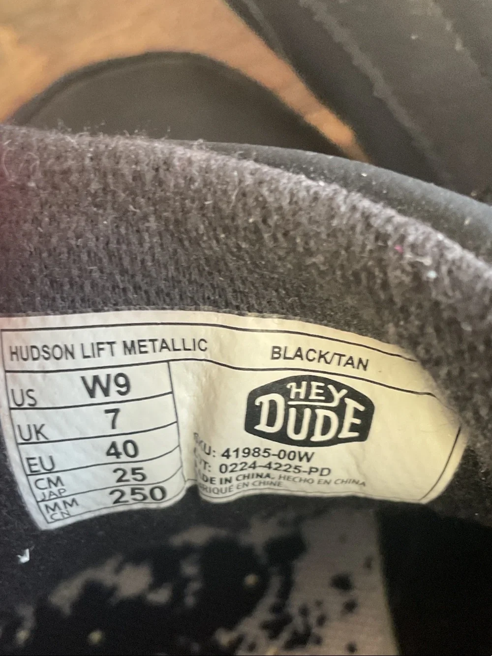Hey Dude Hudson Lift Metallic Platform Sneakers W9